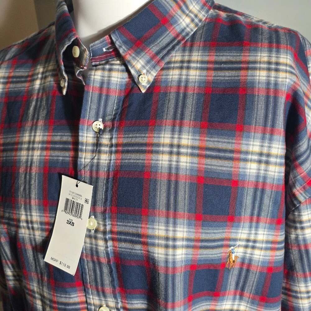 Polo Ralph Lauren Long Sleeve Flannel Shirt Multi Color Size 3XB Plaid $110